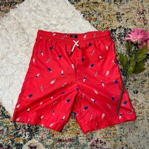 crown & ivy Red Boys' Popsicle Print Swim Trunks